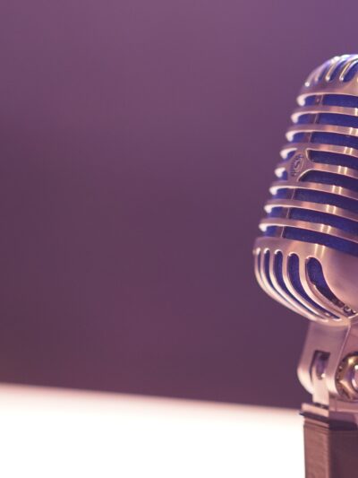 Close-up of a microphone