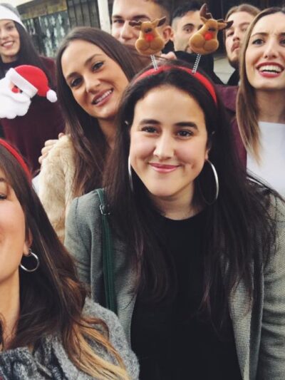 Cristina Alonso with friends in Spain