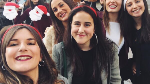 Cristina Alonso with friends in Spain