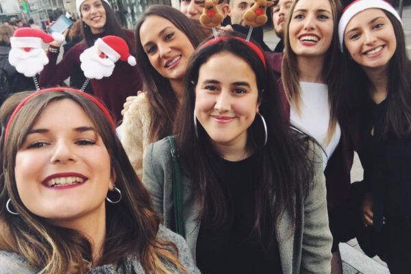 Cristina Alonso with friends in Spain