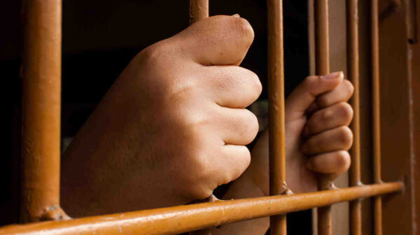 hands grasping jail bars