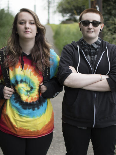 Liv and Hailey outside North Bend HS