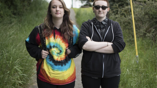 Liv and Hailey outside North Bend HS