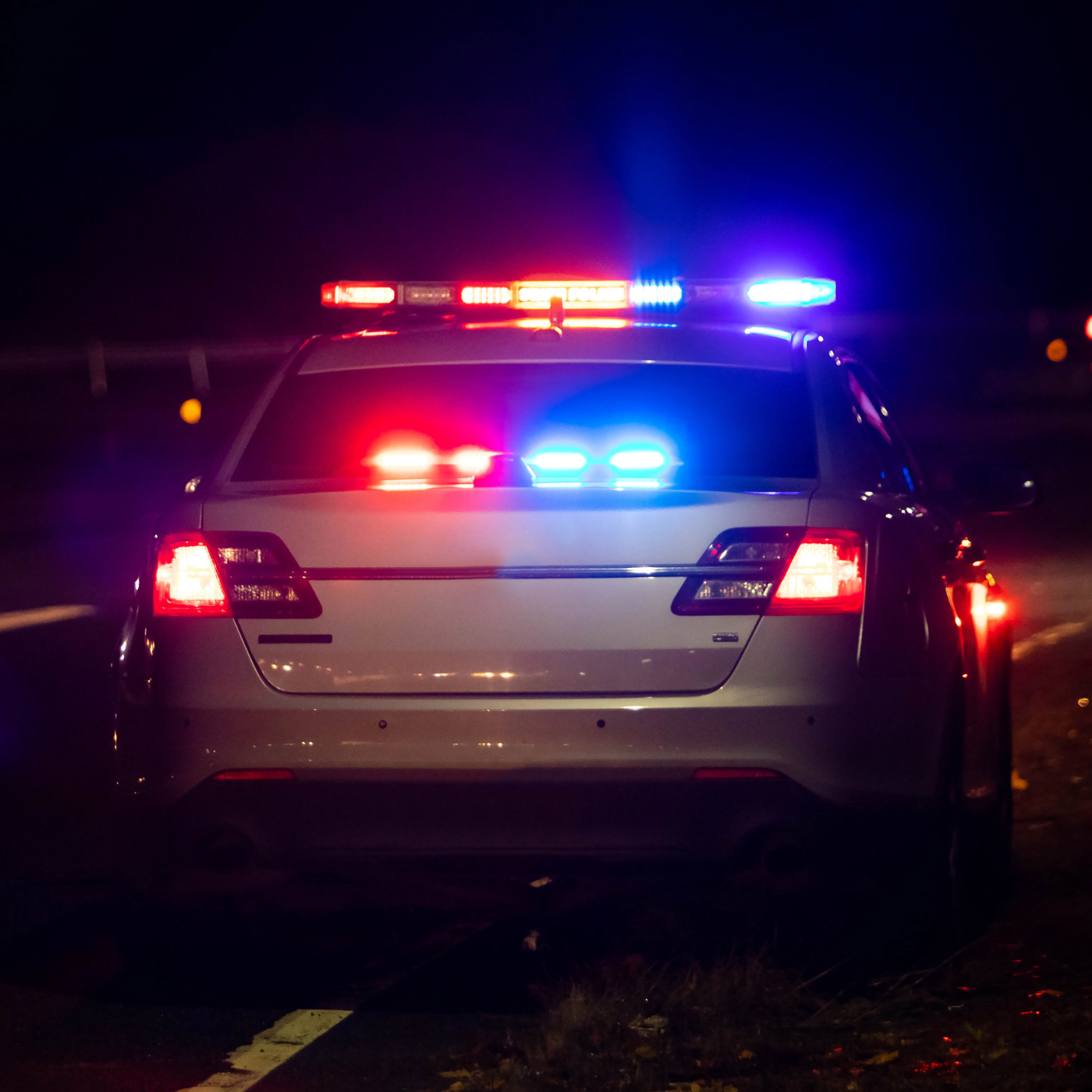 image of the back of a police car