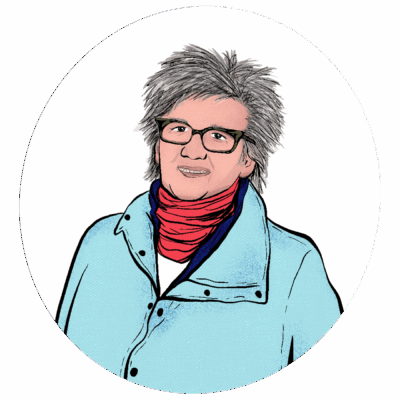 Illustrated photo of Jann Carson