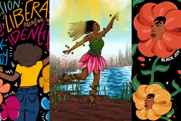 A combination of illustrations depicting Black joy.