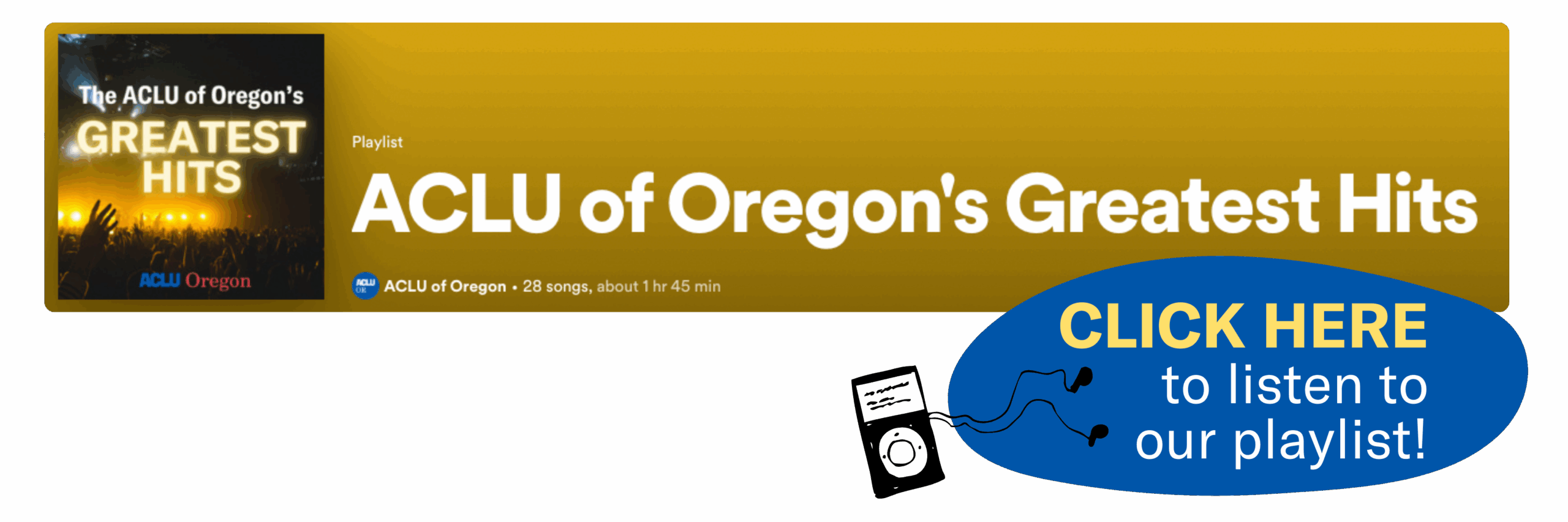 Link to listen to the ACLU of Oregon's Greatest Hits