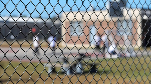 The exterior of an immigrant detention center.