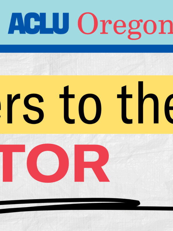 blue background, with a sheet of paper that reads "letters to the editor" with a hand holding a black pen