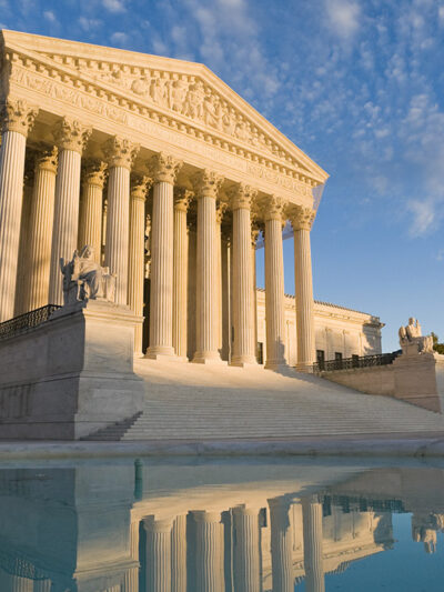 An external shot of the U.S. Supreme Court.