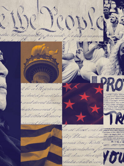 A graphic featuring Harris and imagery pertaining to LGBTQ rights.