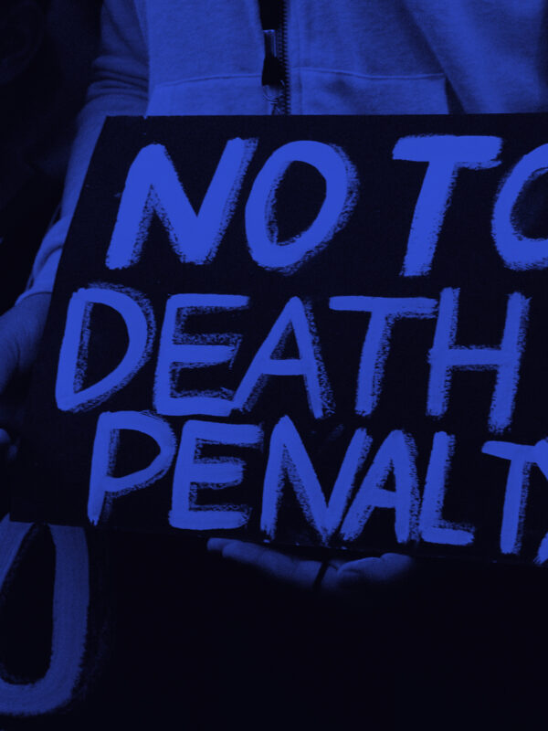 A collage of images pertaining to commuting the death penalty.