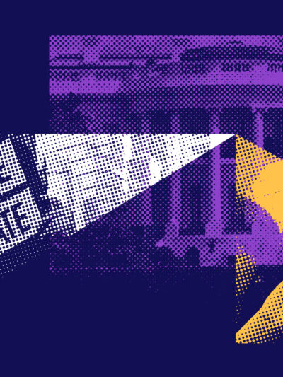 A collage graphic depicting images pertaining to civil liberties and action.