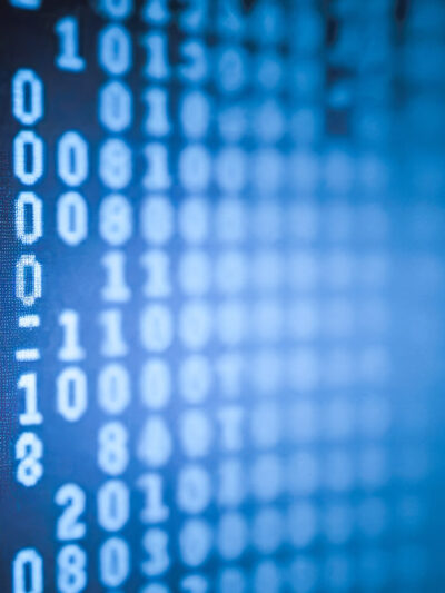 Binary code on a screen.