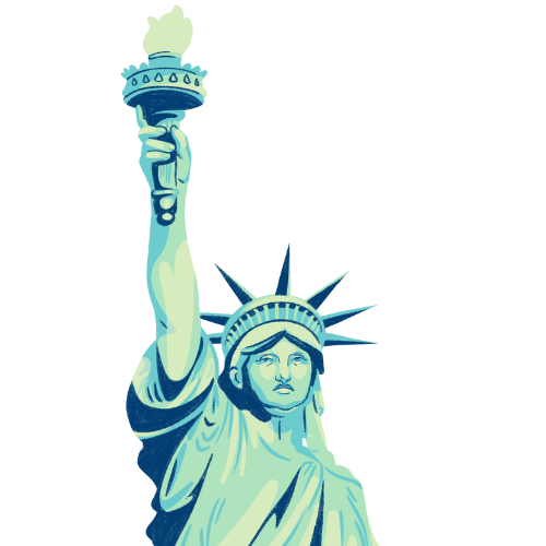an illustration of the statue of liberty