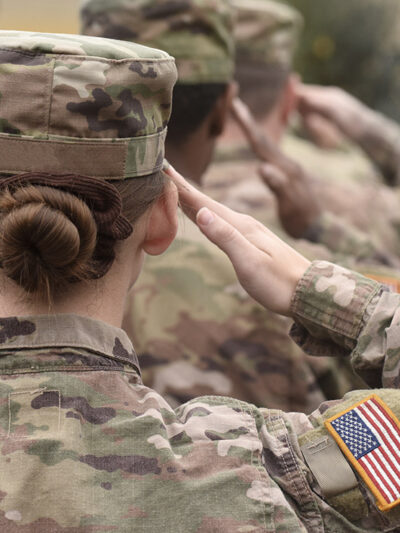 A women soldier in the U.S. military.