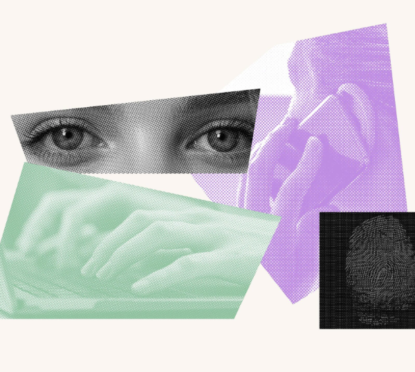 A graphic containing. images pertaining to privacy and technology.