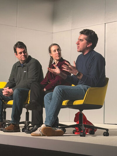 Chad Marlow, ACLU, Allie Bohm, NYCLU, and Matthew Libby, playwright from the Data the Play x ACLU talkback on March 18, 2026
