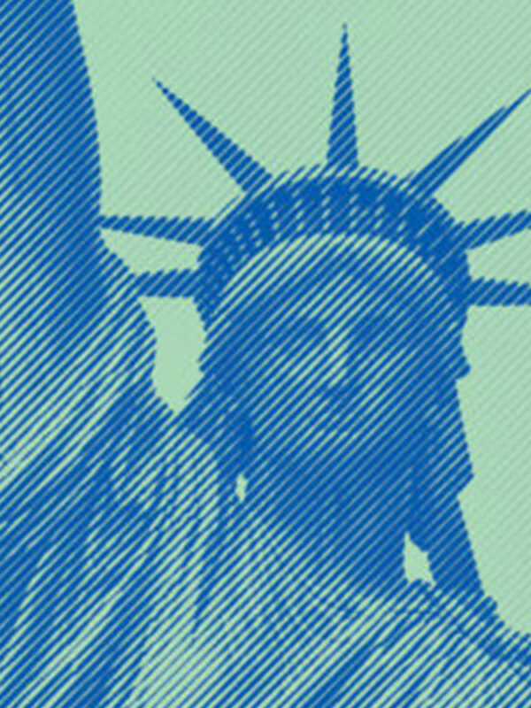 A graphic of the Statue of Liberty.