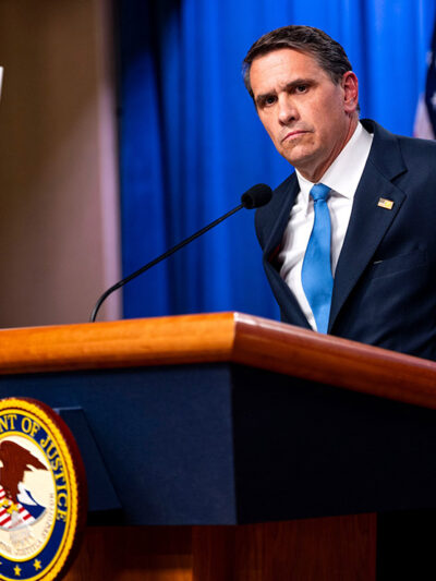 Acting Attorney General Todd Blanche during a press conference.
