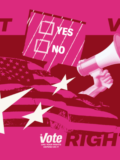 A photo collage representing electoral work regarding on ballot measures.