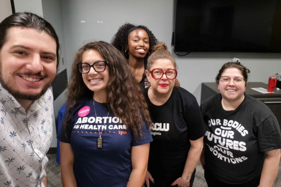 Heather St. Amand meeting with local advocates in the Hampton Roads area to host a Repro Freedom Round-Up event to raise awareness about the reproductive freedom constitutional amendment.