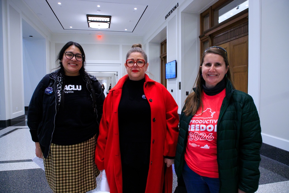 Heather St. Amand bringing two volunteers from the ACLU-VA's organizing team to meet with Virginia lawmakers.