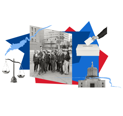 a collage of aclu images and symbols