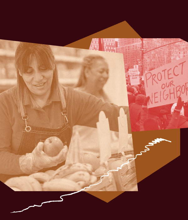 A rgaphic containing images pertaining to immigration and labor in the U.S.