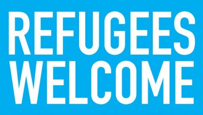 Text reads 'Refugees Welcome'