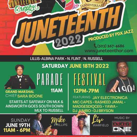 Portland Juneteenth Festival flyer