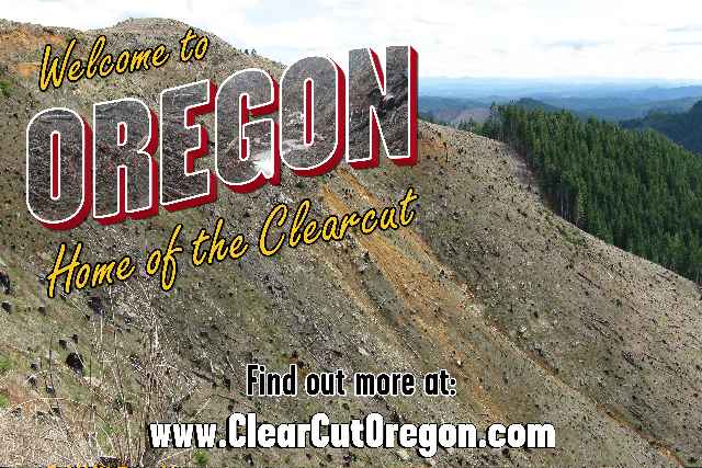 Oregon Wild clearcut billboard
