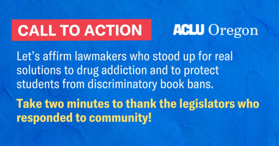 CALL TO ACTION: Thank the legislators who responded to community! 