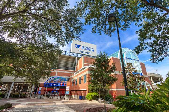 An exterior of the University of Florida.