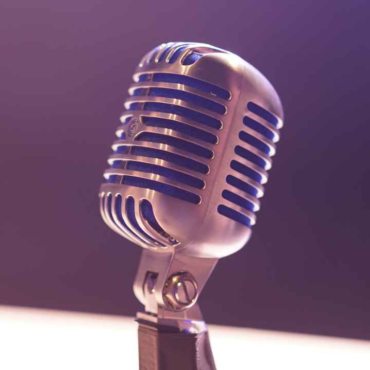 Close-up of a microphone