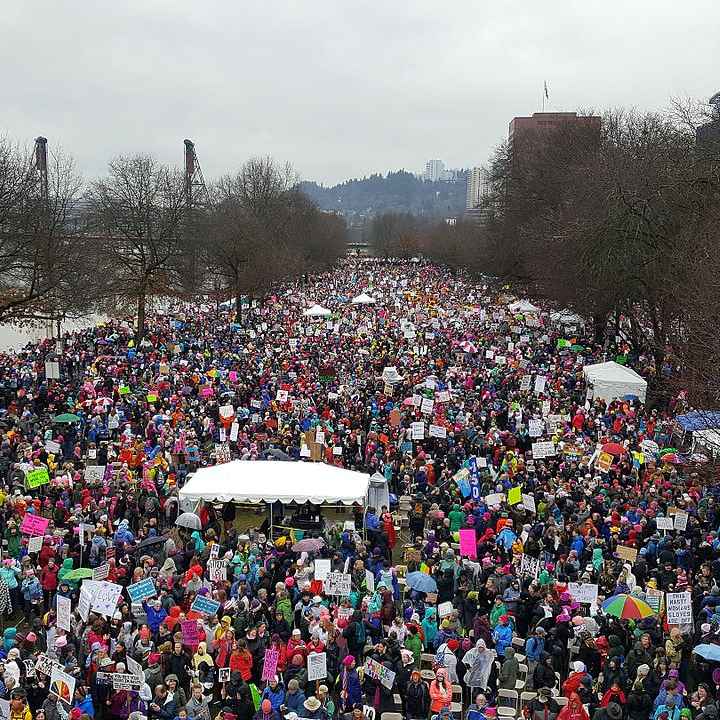 Photo by Another Believer A huge crowd gathered for the Women's March on Portland in January.