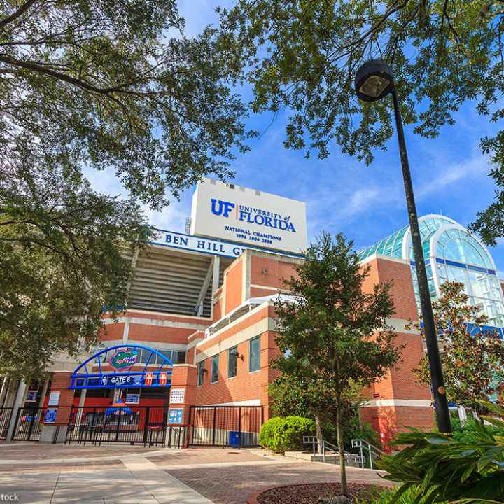 An exterior of the University of Florida.