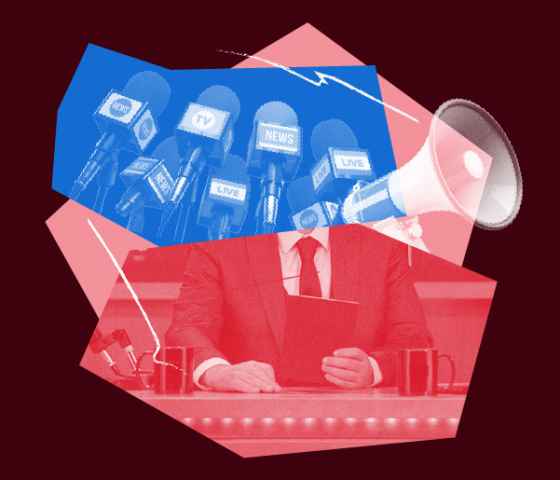 Protect Free Speech imagery including podium microphones and a megaphone.